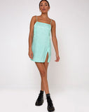 Datista Slip Dress in Zebra Aquamarine