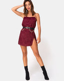 Datista Slip Dress in Satin Rose Burgundy