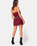 Datista Slip Dress in Satin Rose Burgundy