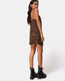 Datista Slip Dress in Animal Drip Brown