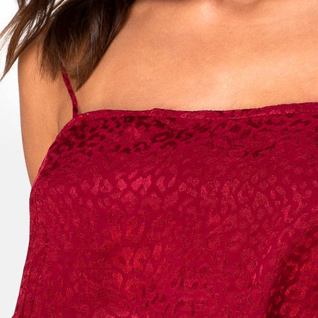 Datista Slip Dress in Satin Cheetah Raspberry