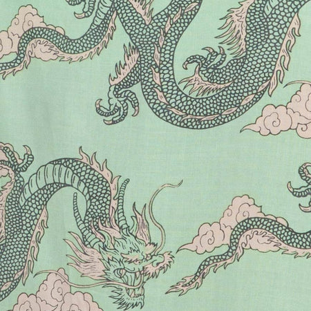 Datista Slip Dress in Chinese Dragon Neo Mint