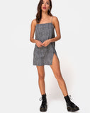 Image of Datista Slip Dress in Ditsy Leopard Grey