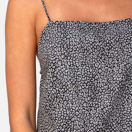 Datista Slip Dress in Ditsy Leopard Grey