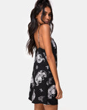 Datista Slip Dress in Black Dragon