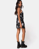 Datista Slip Dress in Black Dragon