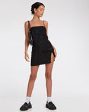 Image of Datista Slip Dress in Satin Rose Black