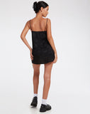 Image of Datista Slip Dress in Satin Rose Black