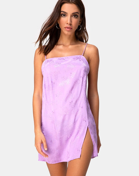 Datista Slip Dress in Satin Rose Lilac