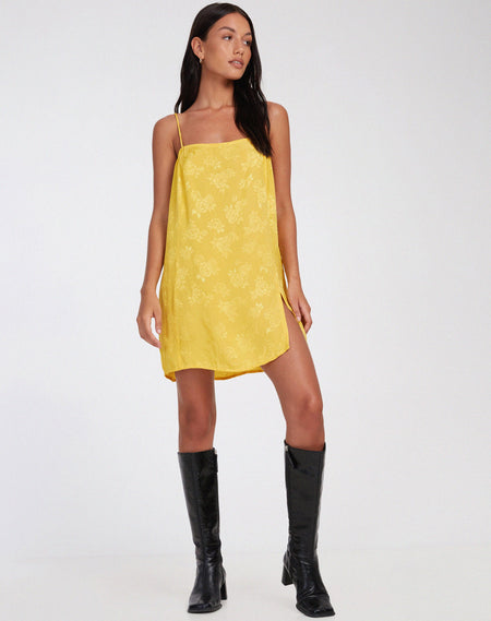 Adara Slip Dress in Sunflower Pop Yellow