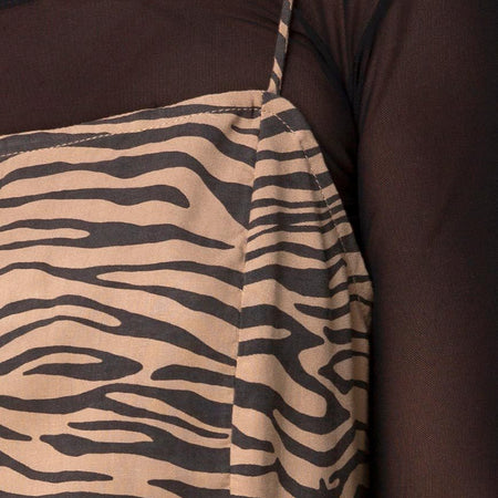 Datista Dress in 90's Zebra Taupe