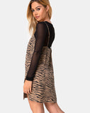 Datista Dress in 90's Zebra Taupe