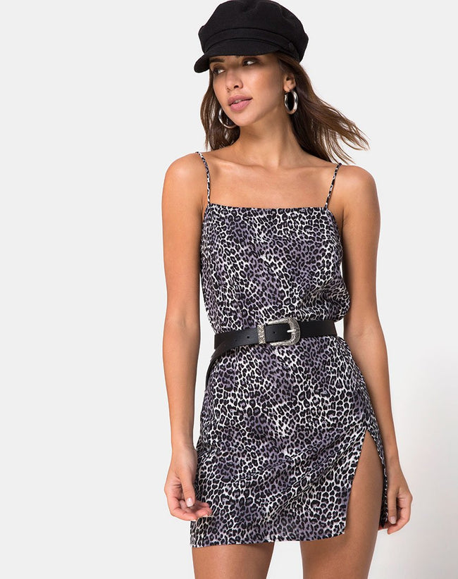 Image of Datista Slip Dress in Rar Leopard Grey