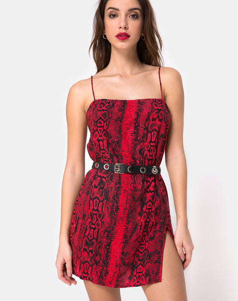 Datista Dress in Red Snake