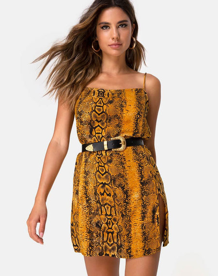 Auvaly Slip Dress in Sunkissed Floral Yellow