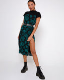 Daxita Midi Dress in Romantic Rose Flock Teal