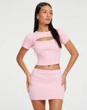 image of Delisa Bodycon Mini Skirt in Pink