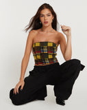 Image of Delny Bandeau Top in Mix Tartans