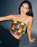 Image of Delny Bandeau Top in Mix Tartans