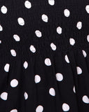 Deloya Midi Dress in 80's Polka Black