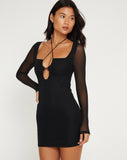 image of Delray Mini Dress in Black Mesh