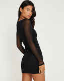 image of Delray Mini Dress in Black Mesh