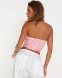 image of Den Bandeau Top in Gingham Pink