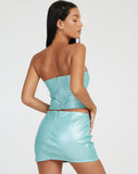 image of Ima Mini Skirt in PU Sky Blue