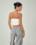 image of MOTEL X JACQUIE Dena Corset Top in PU Off White