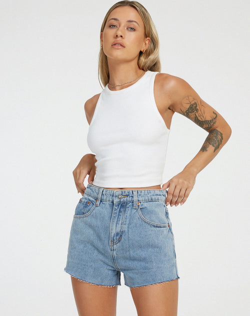 Image of Denim Shorts in Light Wash