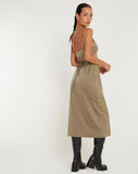 image of Deonne Midi Dress in Satin Avocado