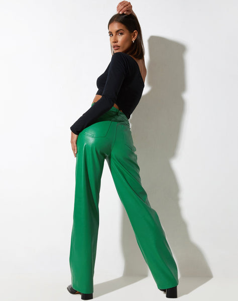 image of Zoka Trouser in Pu Kelly Green