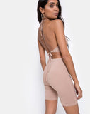 Dequa Cutout Unitard in Jersey Tan