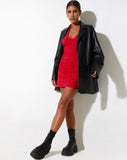 image of Desak Mini Dress in Rib Racing Red