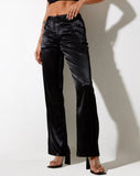 Desta Trouser in Satin Black Fantasia Diamante