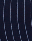 Devile Unitard in Pinstripe Navy