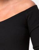 Devora Top in Black Rib