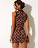 Image of Dewei Dress in Geo Knit Coffee Brown