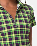 Dhen Crop Top in Green and Purple Check