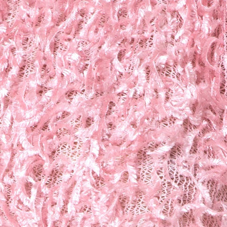 Diabla Crop Jumper in Shaggy Knit Sugar Pink