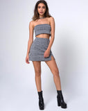 Dina Mini Skirt in Charles Check Grey