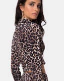 Lara Crop Top in Velvet Brown Leopard