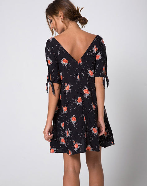 Dinda Swing Dress in Midnight Rose