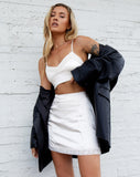 Image of Alma Mini Skirt in Satin Beige