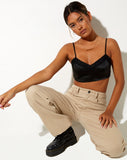 Image of Dinie Crop Top in Satin Black