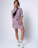 Dise Shirt Dress in Pink Check