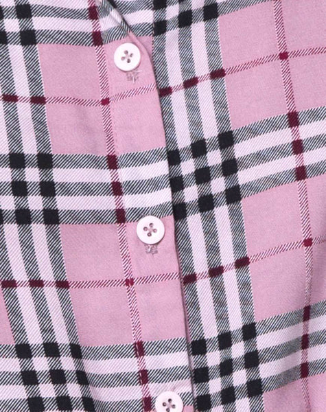 Dise Shirt Dress in Pink Check