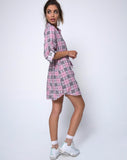 Dise Shirt Dress in Pink Check