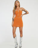 image of Diti Mini Dress in Mixed Animal Flock Orange