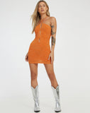 image of Diti Mini Dress in Mixed Animal Flock Orange